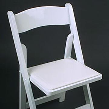 White Resin Chairs w Padded Seat